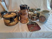 group shot showing all pottery pieces