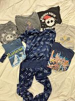 All seven garments laid out for overview