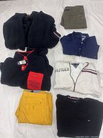 All seven garments laid out