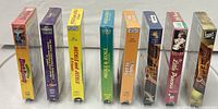 Front spines of all sealed VHS tapes in lot