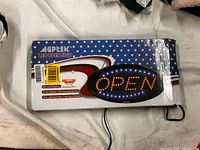 Boxed AGPTEK LED Open Sign front view