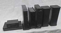 Front view of all seven modems lined up