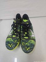 Top view of both shoes showing overall condition, color pattern, laces