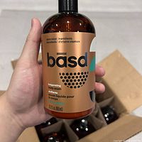 Front view of Basd invigorating mint body wash bottle showing label and size