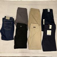 All five pairs laid out to show overall condition and colors