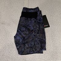 Shorts folded showing pattern and hang tag