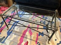 Full view of glass-top coffee table