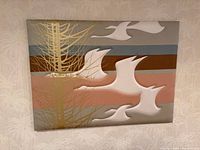 Full view of abstract canvas art on wall