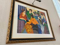 Front view of framed Tarkay print showing full artwork and frame