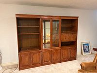 Front view of full three-section wall unit