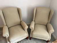 Front view of both wingback chairs