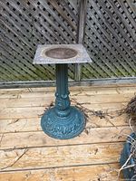 Full view of cast iron base with square plate