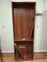 Front view of bookcase showing overall structure and finish