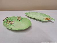 Both Carlton Ware dishes side by side on table