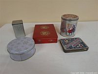 Group image showing all five tins