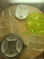 Overview of all six trays on table