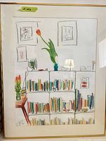 Full framed drawing showing artwork, mat and frame