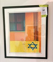 Full view of framed signed photograph