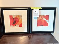 pair of framed poppy prints on surface