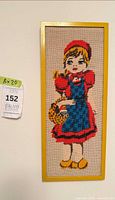 Front view of entire framed needlepoint