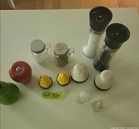 All twelve shakers and grinders displayed