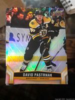Front of David Pastrnak holographic card