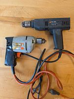 Overall view of both drills with cords