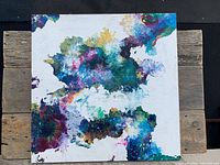 Full frontal view of the abstract oil painting