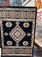 Front view of entire rug showing pattern and colors