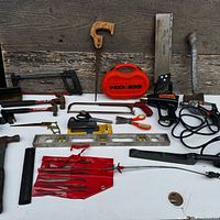 Overview of assorted tools laid out on table
