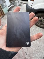 Front of Seagate portable drive