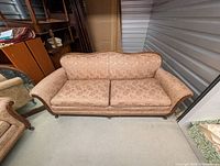 Front view of sofa with cushions in place