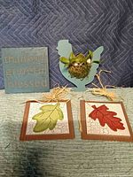 Front view of all four décor items