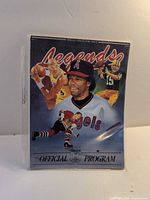 Front cover of 1991 Legends Anaheim Angels official program in plastic sleeve
