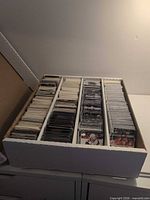 full view of four-row card box packed with hockey cards