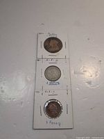 Front view of all three coins in flips showing obverses