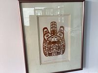 Framed Haida Beaver print signed Bill Reid