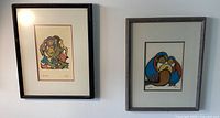 Both framed Daphne Odjig prints on wall