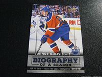 Front of one Connor McDavid Biography of a Season card showing action image and series branding