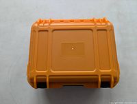 Closed orange hard case top view