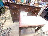 Vanity front view with stool