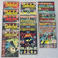 Front covers of all 13 Detective Comics issues laid out in three columns