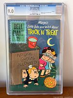Front view of CGC slab showing Dell Giant Little Lulu #50 cover and 9.0 grade label