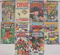 All ten bagged comics laid out front covers visible