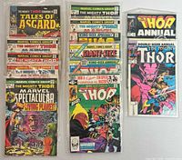 All 13 bagged Thor comics laid out in three columns