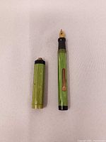 Pen barrel with lever, detached cap showing overall design