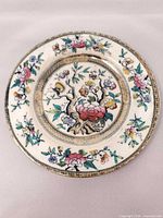 Full view of decorated ironstone plate