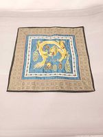 Full view of square silk embroidery