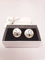 Pair of earrings displayed in gift box