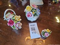 Group shot of all three floral bone china pieces
